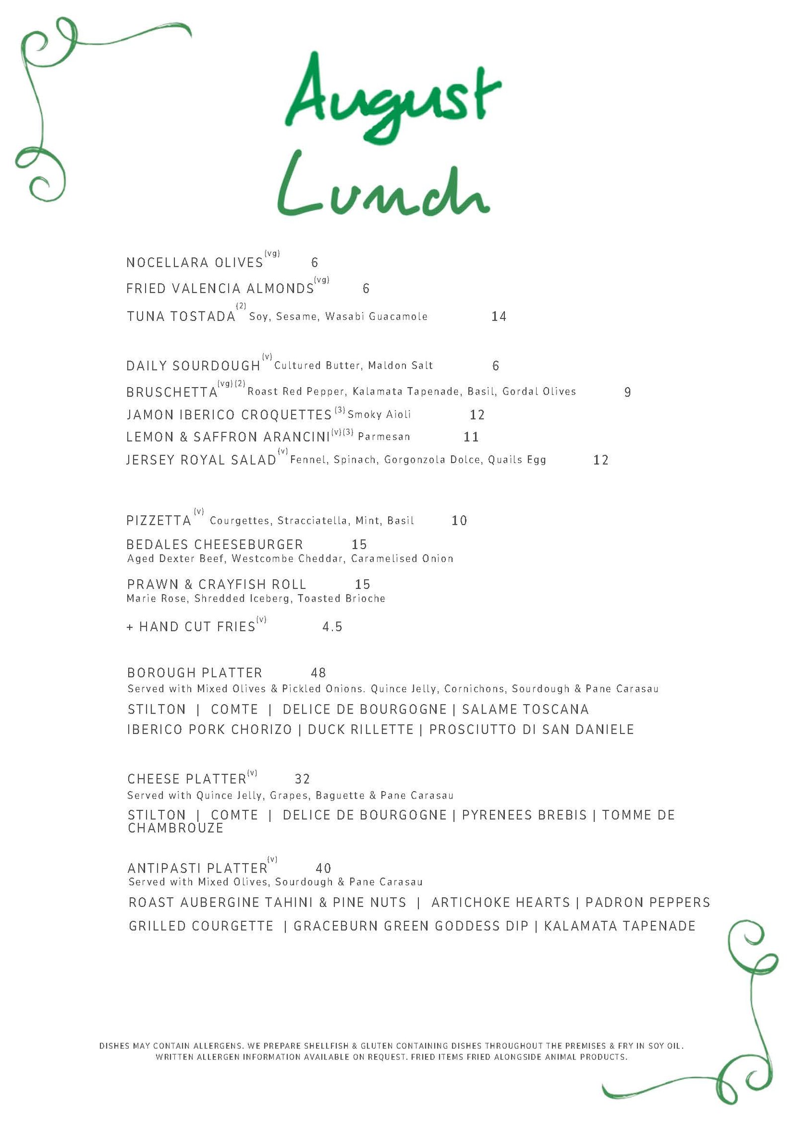 Lunch Menus Summer August 26